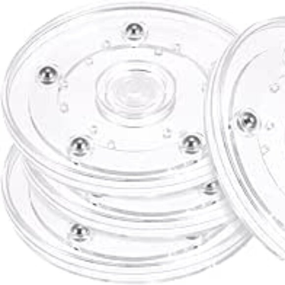 4 inch Clear Rotating Swivel Stand Lazy Susan Turntable Display - Picture 1 of 7